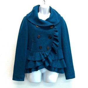 Anthropologie Elevenses Ruffle Jacket
